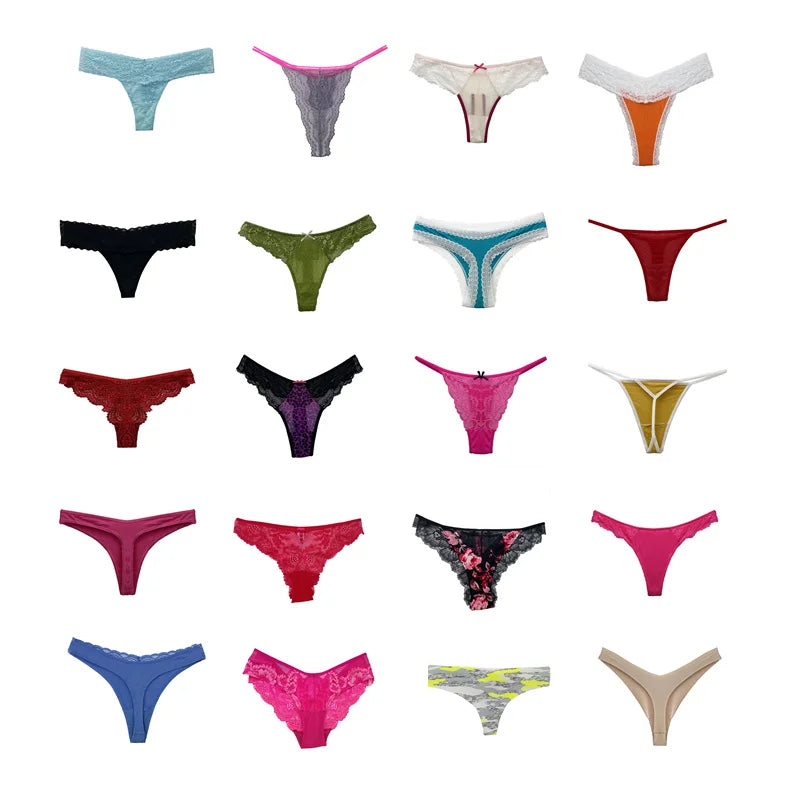 10/20Pcs Women Thongs Set Random Variety of Thongs and G-String Women Panties Female Thong T Back Women Underwear Lingerie Tanga