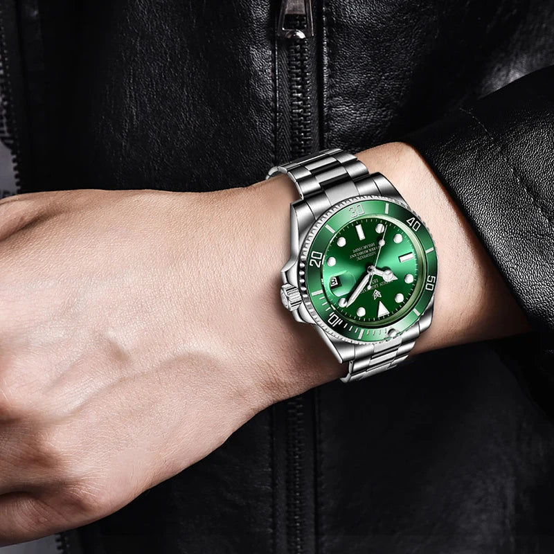 2025 LIGE New Watch Men Automatic Mechanical Tourbillon Clock Fashion Sport Diving Watch 100ATM Waterproof Luminous Watches Mens