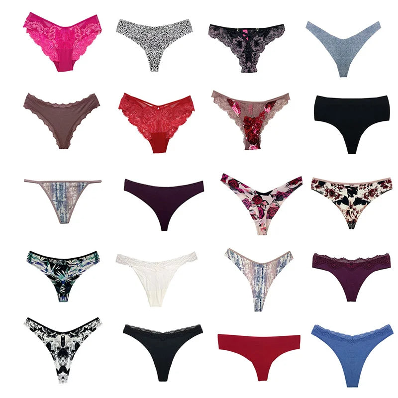 10/20Pcs Women Thongs Set Random Variety of Thongs and G-String Women Panties Female Thong T Back Women Underwear Lingerie Tanga