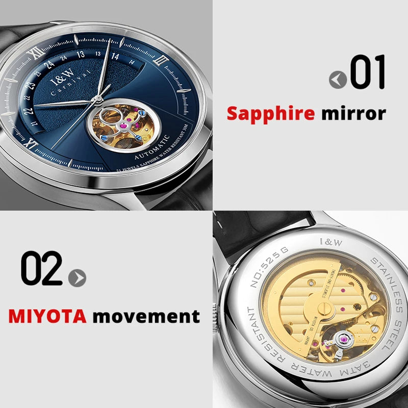 Switzerland CARNIVAL Watch Men Automatic Mechanical Tourbillon Watch MIYOTA Movement Sapphire Luxury Sport Watches Mens 2025 New