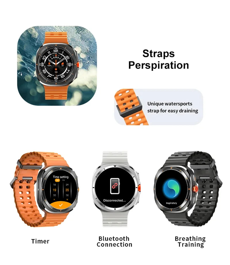 LAXASFIT Watch 7 Ultra Smartwatch Bluetooth Talk HD AMOLED Screen Fitness Tracker Health Monitoring Smartwatch for Android IOS