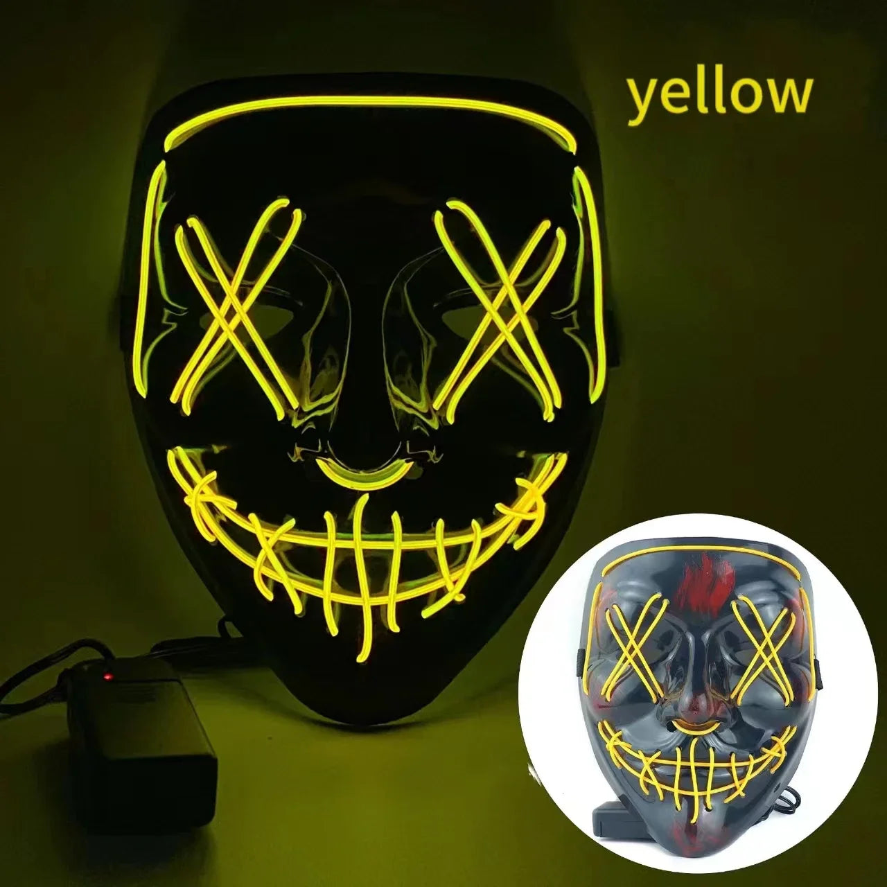 Wireless Bar Music Festival Neon Purification Mask Carnival Party Mask Glow in the dark Cosplay costume supply