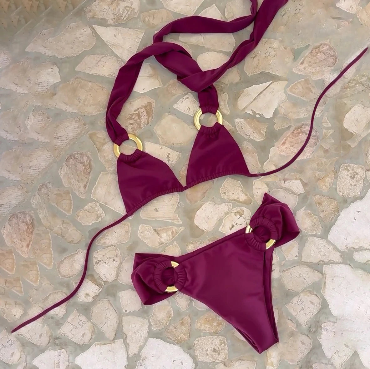Sexy Bikini Women Swimsuit Female Swimwear Bandeau Biquini Thong Bathing Suit Shiny Swimming Suits Halter Bodysuit Beachwear