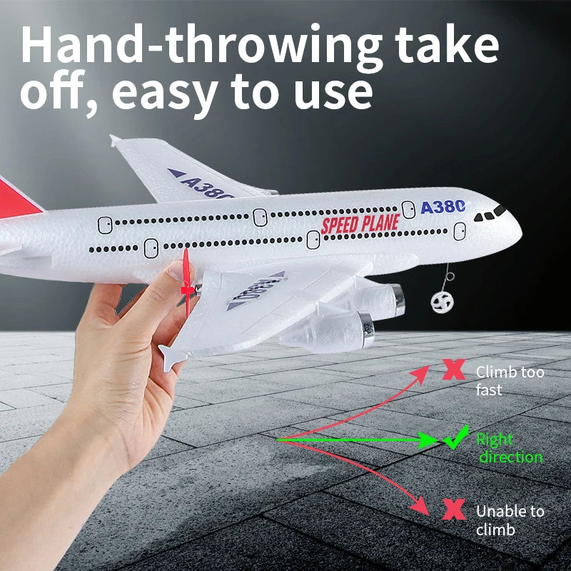 Hot Gyro Airplane Airbus A380 RC Airplane Foam Toys 2.4G Fixed Wing Plane Outdoor Toys Drone Easy Fly Children Gift