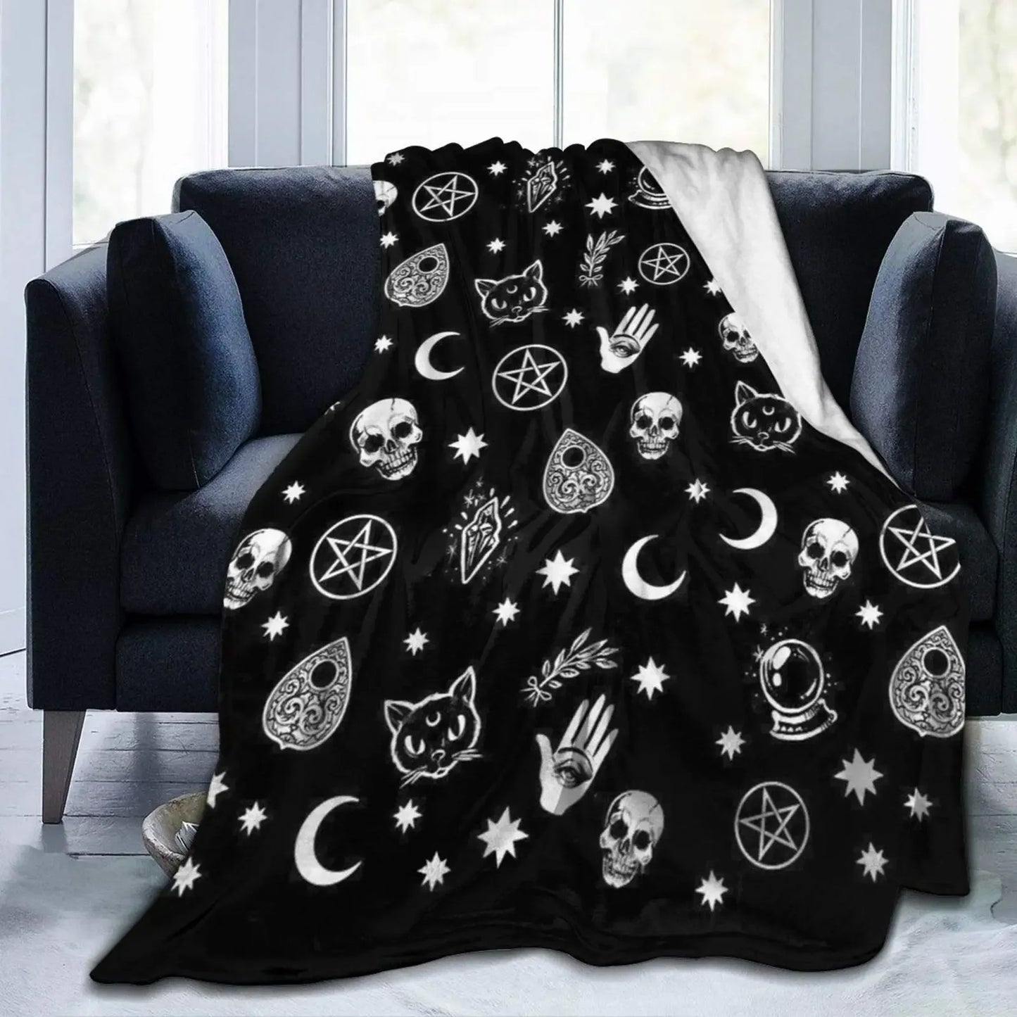 Halloween Witchy Witch Blanket Flannel Throw Blanket Lightweight Soft Cozy Sofa Bed Blanket for Men Women Teens Halloween Gifts