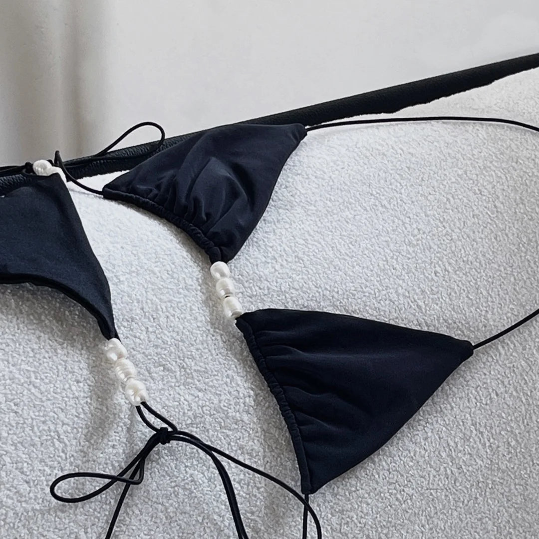 Sexy Bikini Women Swimsuit Female Swimwear Bandeau Biquini Thong Bathing Suit Shiny Swimming Suits Halter Bodysuit Beachwear