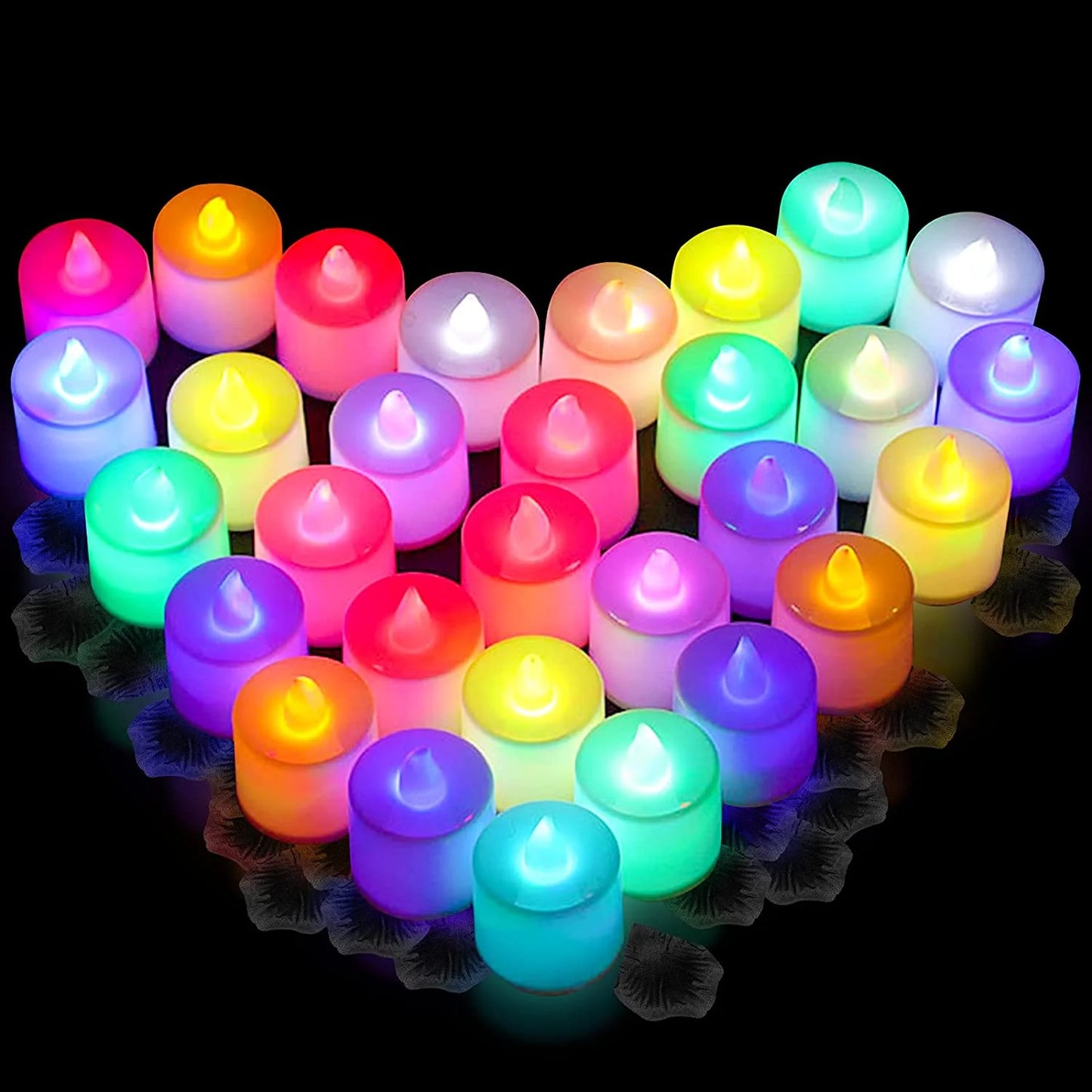 Flameless Led Candle For Home Christmas Party Wedding Decoration Heart-shaped Electronic Battery-Power Tealight Candles
