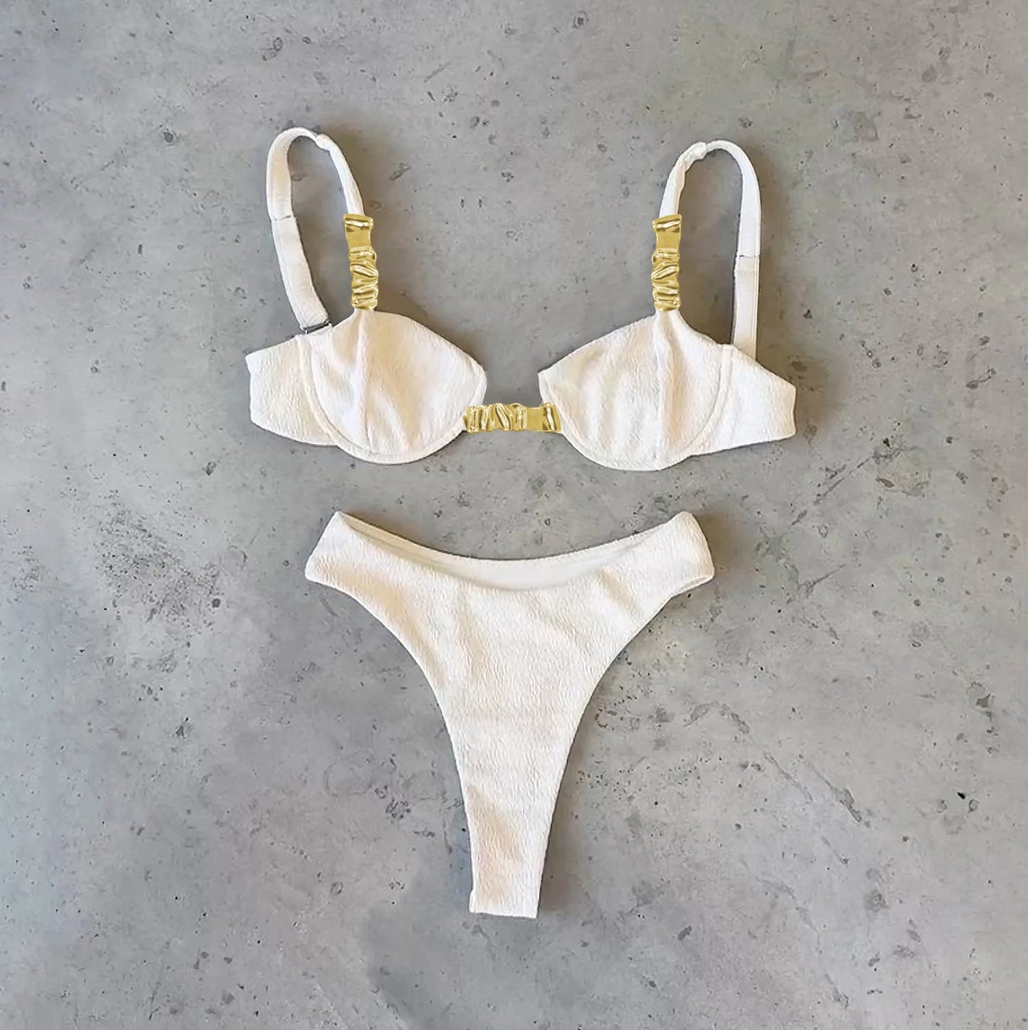Sexy Bikini Women Swimsuit Female Swimwear Bandeau Biquini Thong Bathing Suit Shiny Swimming Suits Halter Bodysuit Beachwear