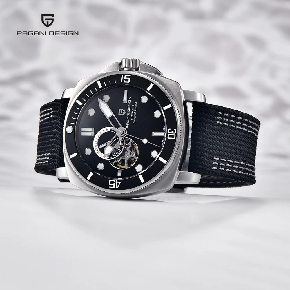 PAGANI DESIGN Mens Watches 2025 Luxury Tourbillon NH39 Mechanical Automatic Watch For Men Sports Ceramic Bezels Waterproof Clock