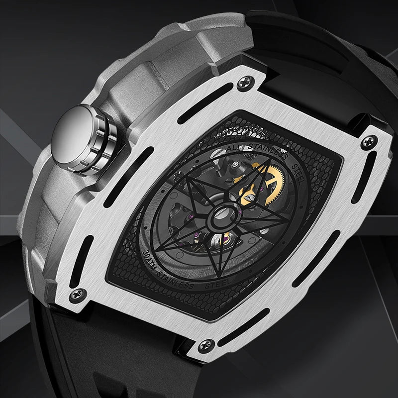 Mark Fairwhale 2025 New Mens Mechanical Watches Men Automatic Wristwatch for Tourbillon Skeleton Design Waterproof Fashion Watch
