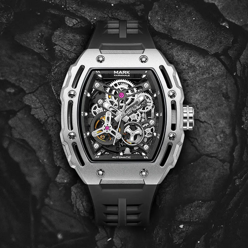 Mark Fairwhale 2025 New Mens Mechanical Watches Men Automatic Wristwatch for Tourbillon Skeleton Design Waterproof Fashion Watch