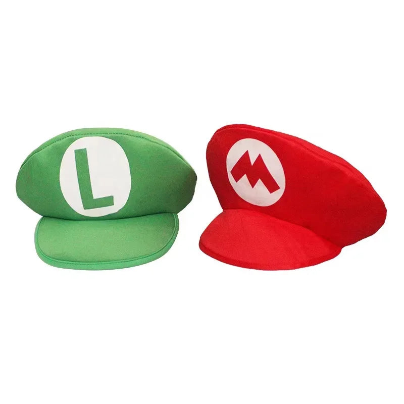 Adults Game Super Luigi Bors Cosplay Hats Funny Red Green Cap Halloween Party Costumes Accessories Xmas Masquerade Decor