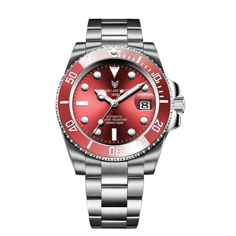 2025 LIGE New Watch Men Automatic Mechanical Tourbillon Clock Fashion Sport Diving Watch 100ATM Waterproof Luminous Watches Mens