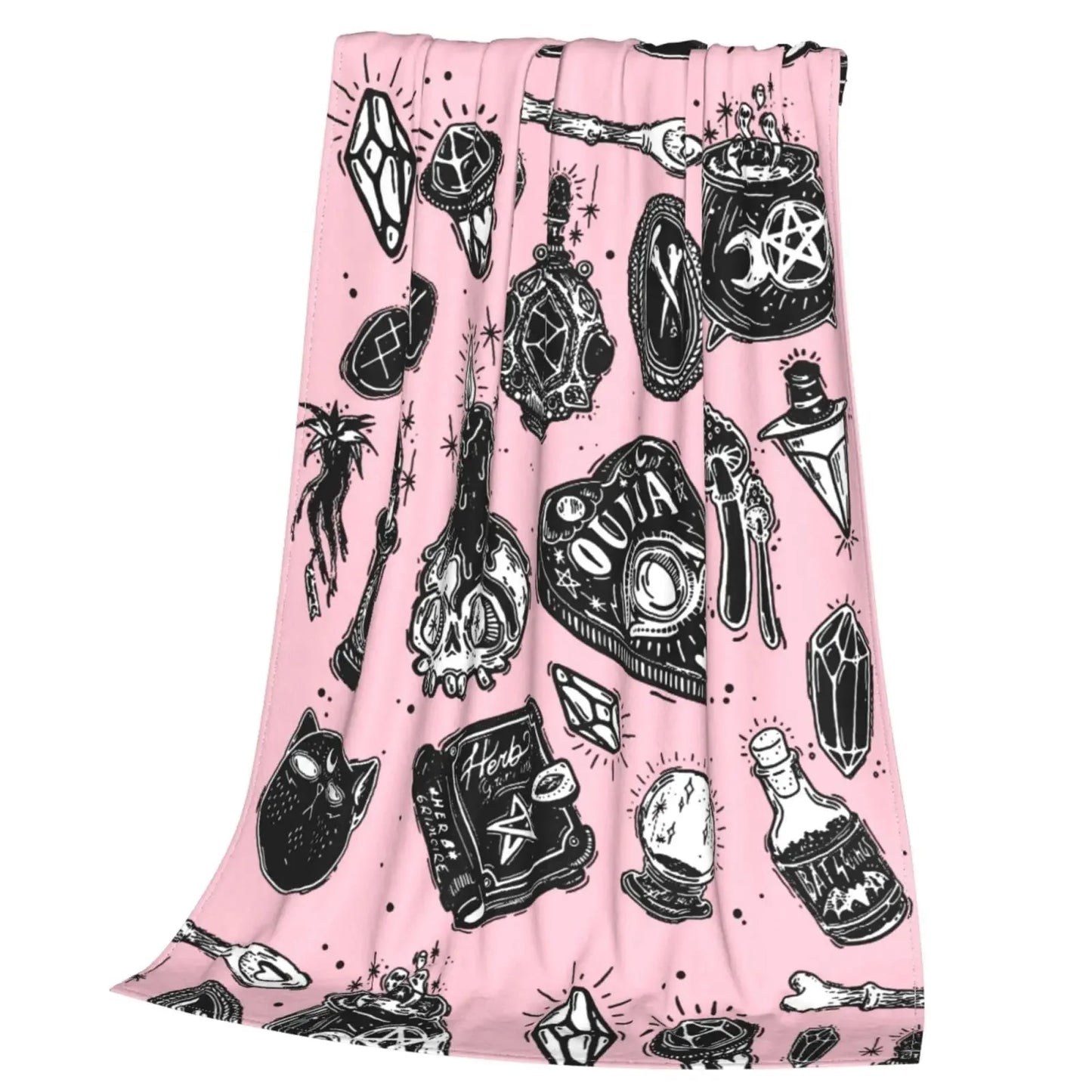 Halloween Witchy Witch Blanket Flannel Throw Blanket Lightweight Soft Cozy Sofa Bed Blanket for Men Women Teens Halloween Gifts