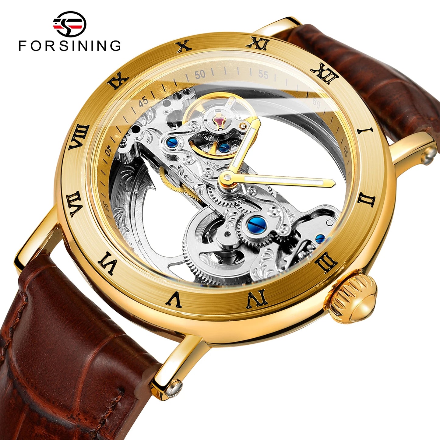 2025 Original Luxury Steel Skeleton Tourbillon Automatic Watches Men Leather Mechanical Waterproof Luminous Elegant Wrist Clock