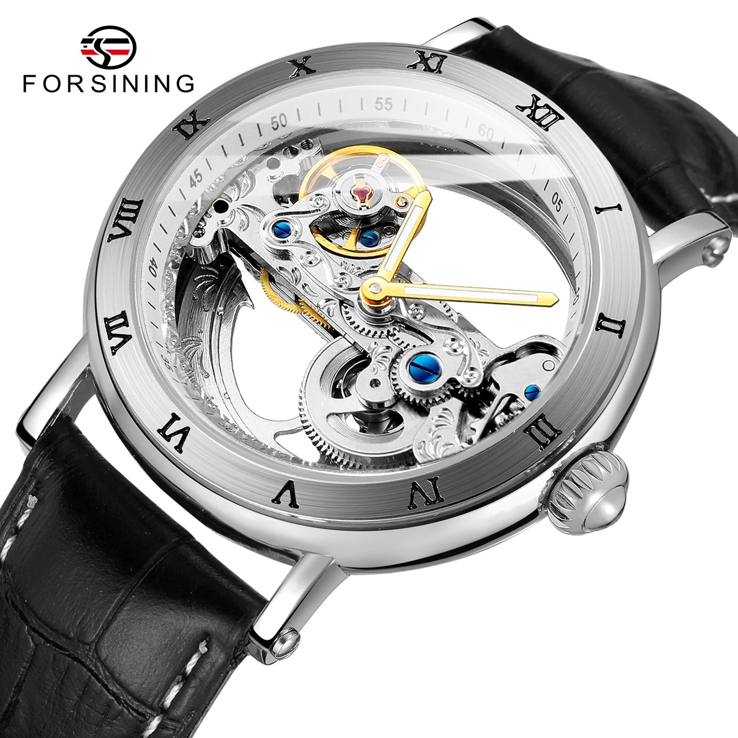 2025 Original Luxury Steel Skeleton Tourbillon Automatic Watches Men Leather Mechanical Waterproof Luminous Elegant Wrist Clock