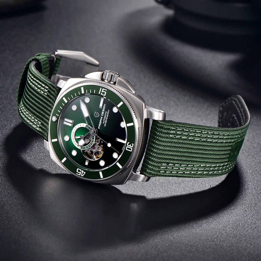 PAGANI DESIGN 2025 Mens Wathes Tourbillon Automatic Watch For Men Mechanical Wristwatch Ceramic Bezel Luminous 20Bar Waterproof
