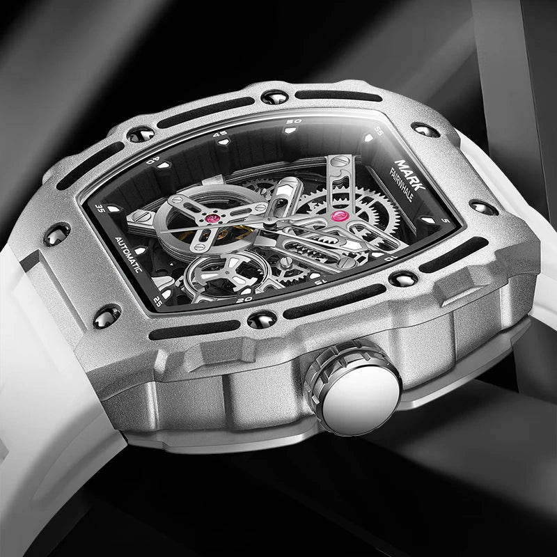 Mark Fairwhale 2025 New Mens Mechanical Watches Men Automatic Wristwatch for Tourbillon Skeleton Design Waterproof Fashion Watch