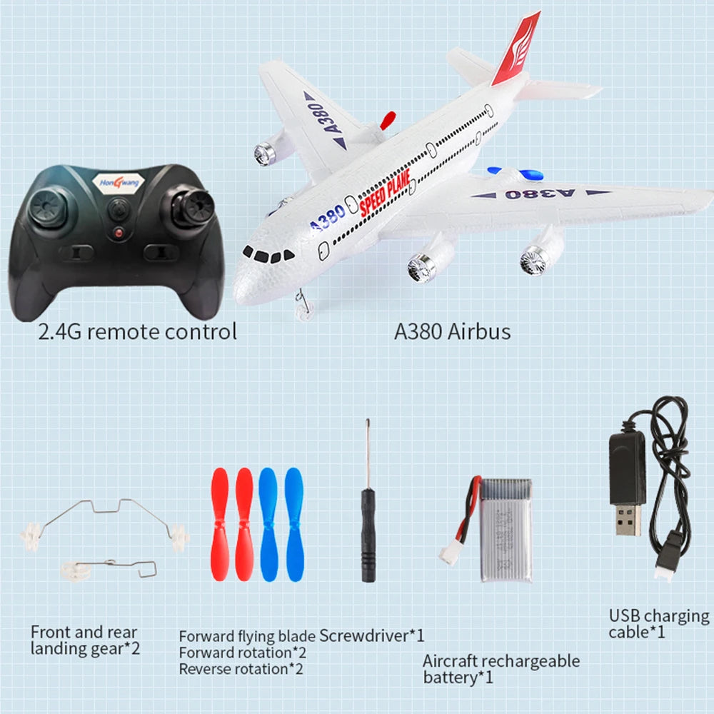 Hot Gyro Airplane Airbus A380 RC Airplane Foam Toys 2.4G Fixed Wing Plane Outdoor Toys Drone Easy Fly Children Gift