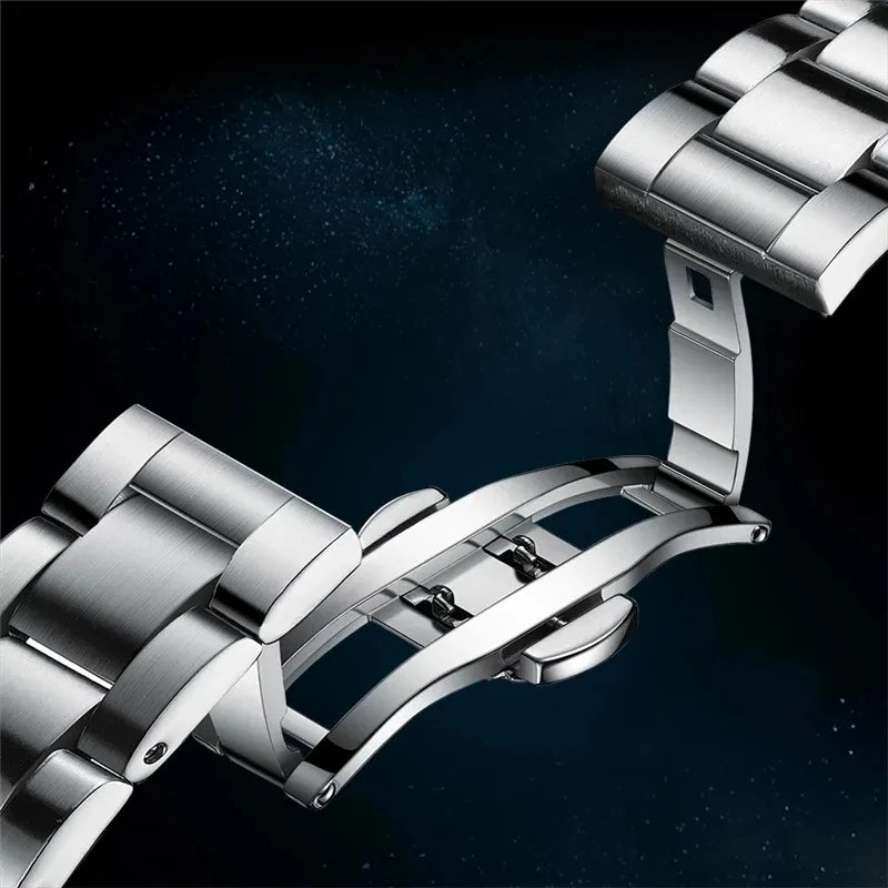 2025 LIGE New Watch Men Automatic Mechanical Tourbillon Clock Fashion Sport Diving Watch 100ATM Waterproof Luminous Watches Mens