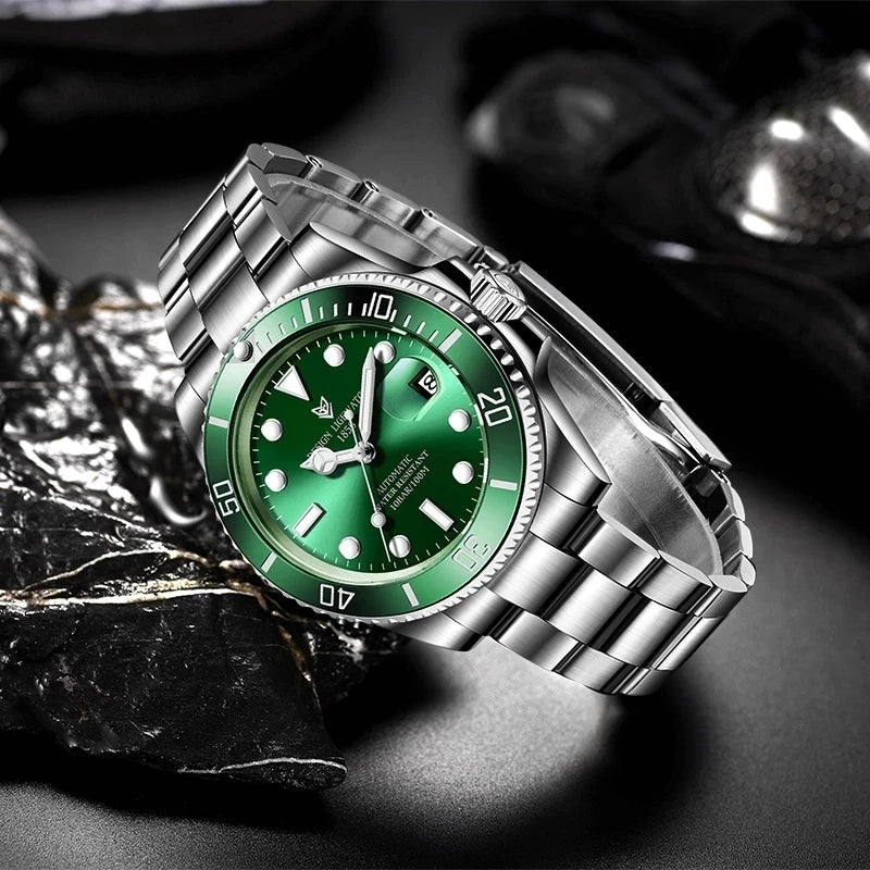 2025 LIGE New Watch Men Automatic Mechanical Tourbillon Clock Fashion Sport Diving Watch 100ATM Waterproof Luminous Watches Mens