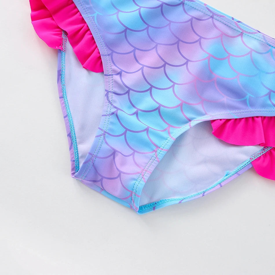 Girl's Swimsuit Fashion Mermaid Scale Print Children's Bikini Swimsuit