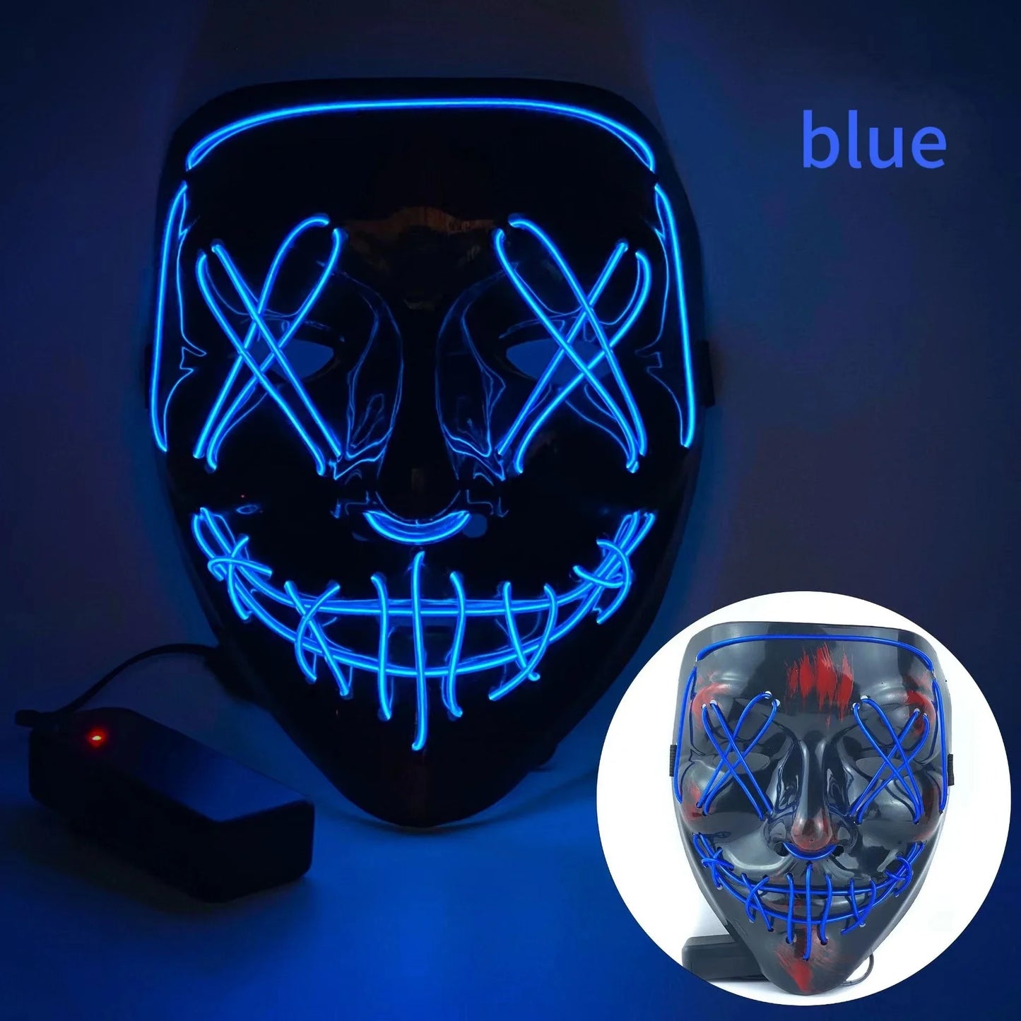 Wireless Bar Music Festival Neon Purification Mask Carnival Party Mask Glow in the dark Cosplay costume supply