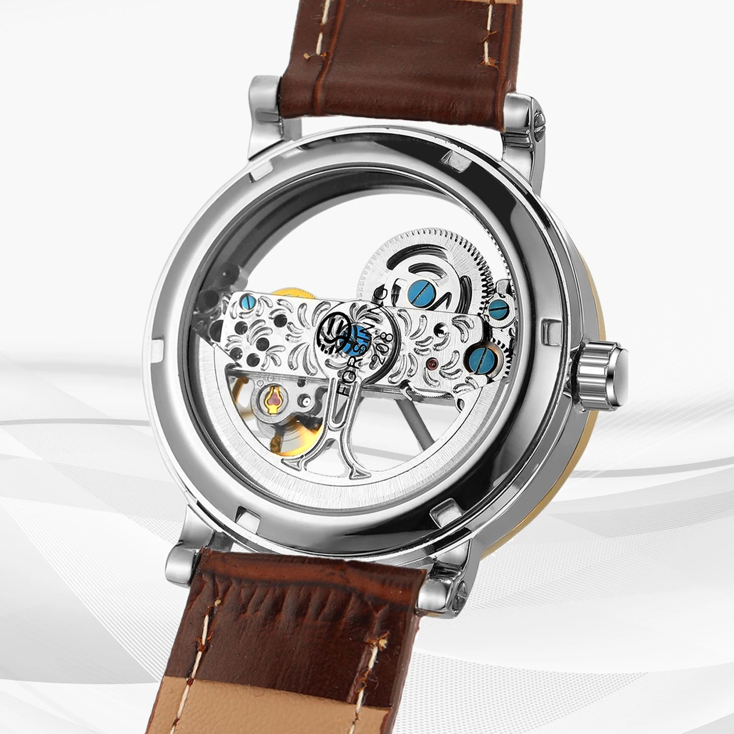 2025 Top Brand Luxury Steel Skeleton Tourbillon Automatic Watch Men Leather Mechanical Waterproof Luminous Elegant Wrist Clock