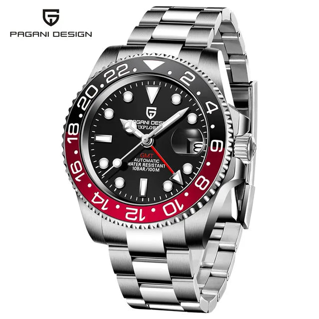 PAGANI DESIGN PD-1662 Luxury GMT Men Mechanical Wrist watch Sapphire Glass Stainless Steel 100M Waterproof Automatic Watches