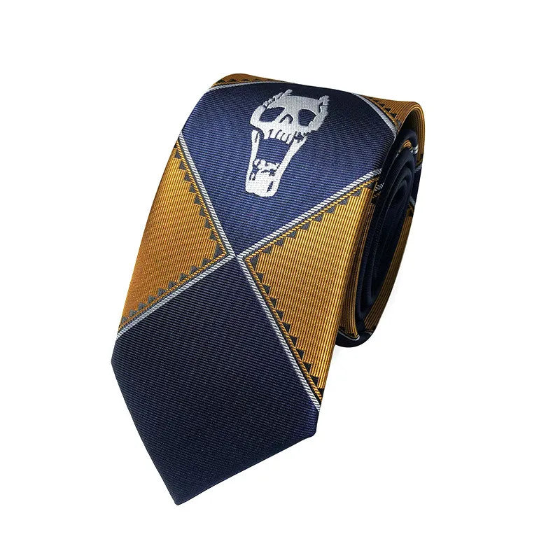 Anime JoJo Tie Kira Yoshikage Halloween Cosplay Costume Accessories KILLER QUEEN Skull Heavens Door Necktie