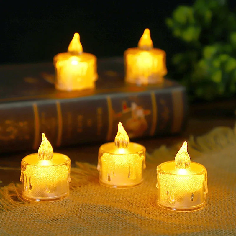 Flameless Led Candle For Home Christmas Party Wedding Decoration Heart-shaped Electronic Battery-Power Tealight Candles