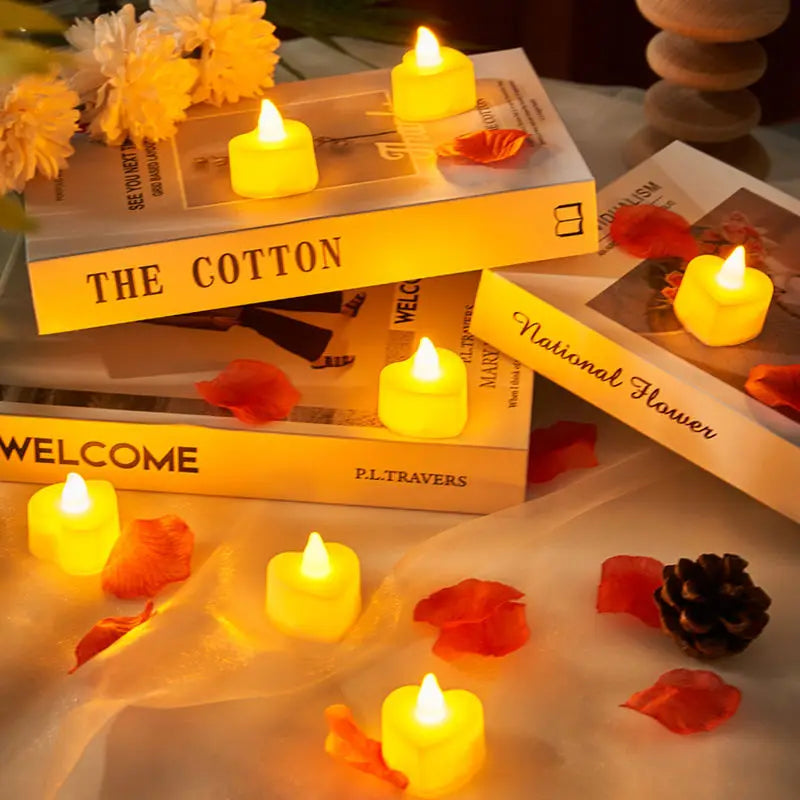 Flameless Led Candle For Home Christmas Party Wedding Decoration Heart-shaped Electronic Battery-Power Tealight Candles