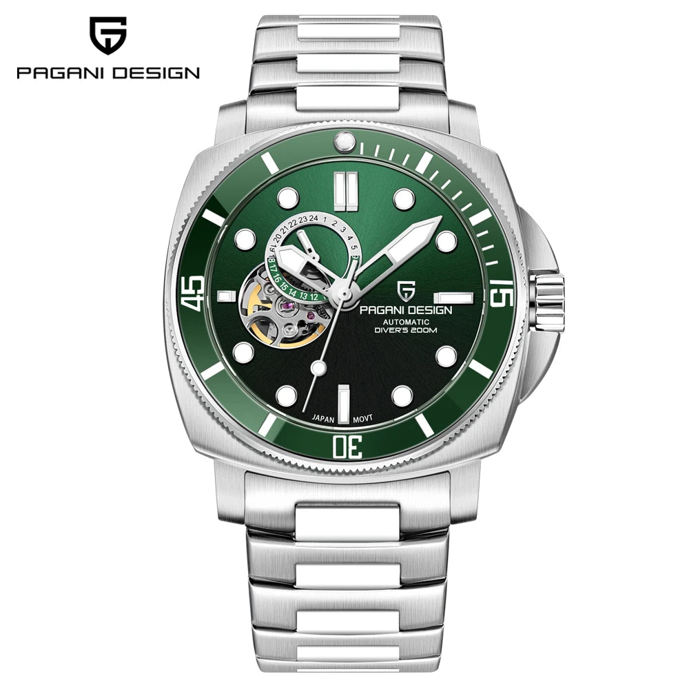 PAGANI DESIGN Mens Watches 2025 Luxury Tourbillon NH39 Mechanical Automatic Watch For Men Sports Ceramic Bezels Waterproof Clock