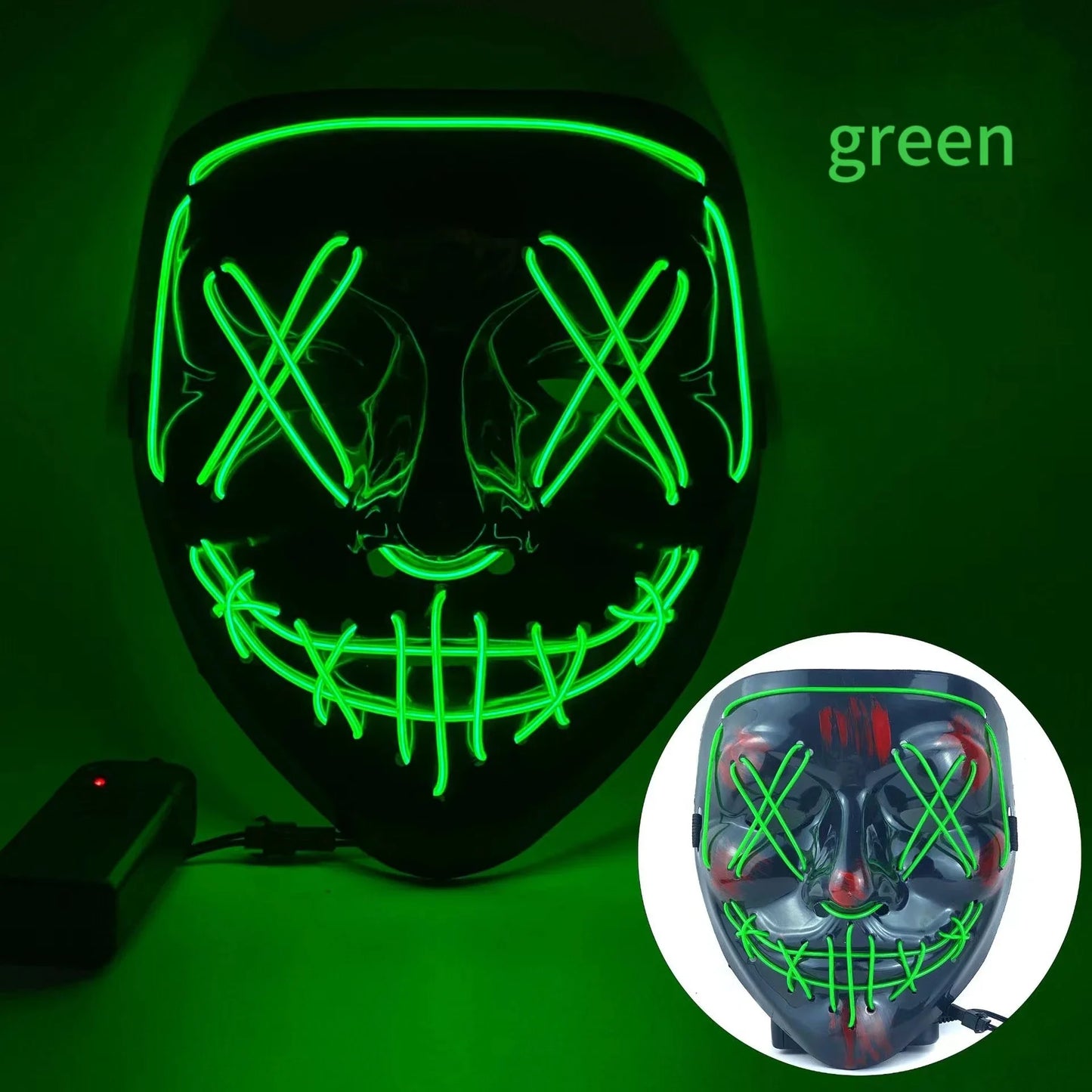 Wireless Bar Music Festival Neon Purification Mask Carnival Party Mask Glow in the dark Cosplay costume supply