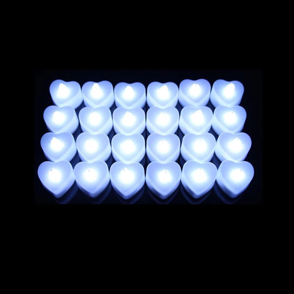 Flameless Led Candle For Home Christmas Party Wedding Decoration Heart-shaped Electronic Battery-Power Tealight Candles