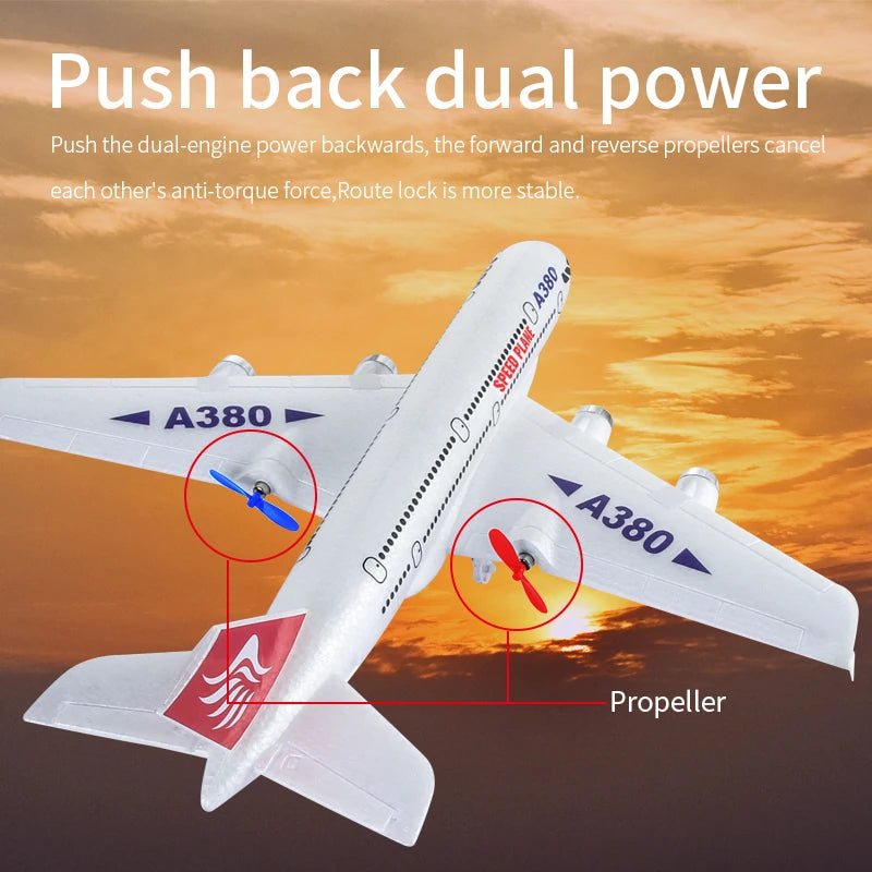 Hot Gyro Airplane Airbus A380 RC Airplane Foam Toys 2.4G Fixed Wing Plane Outdoor Toys Drone Easy Fly Children Gift