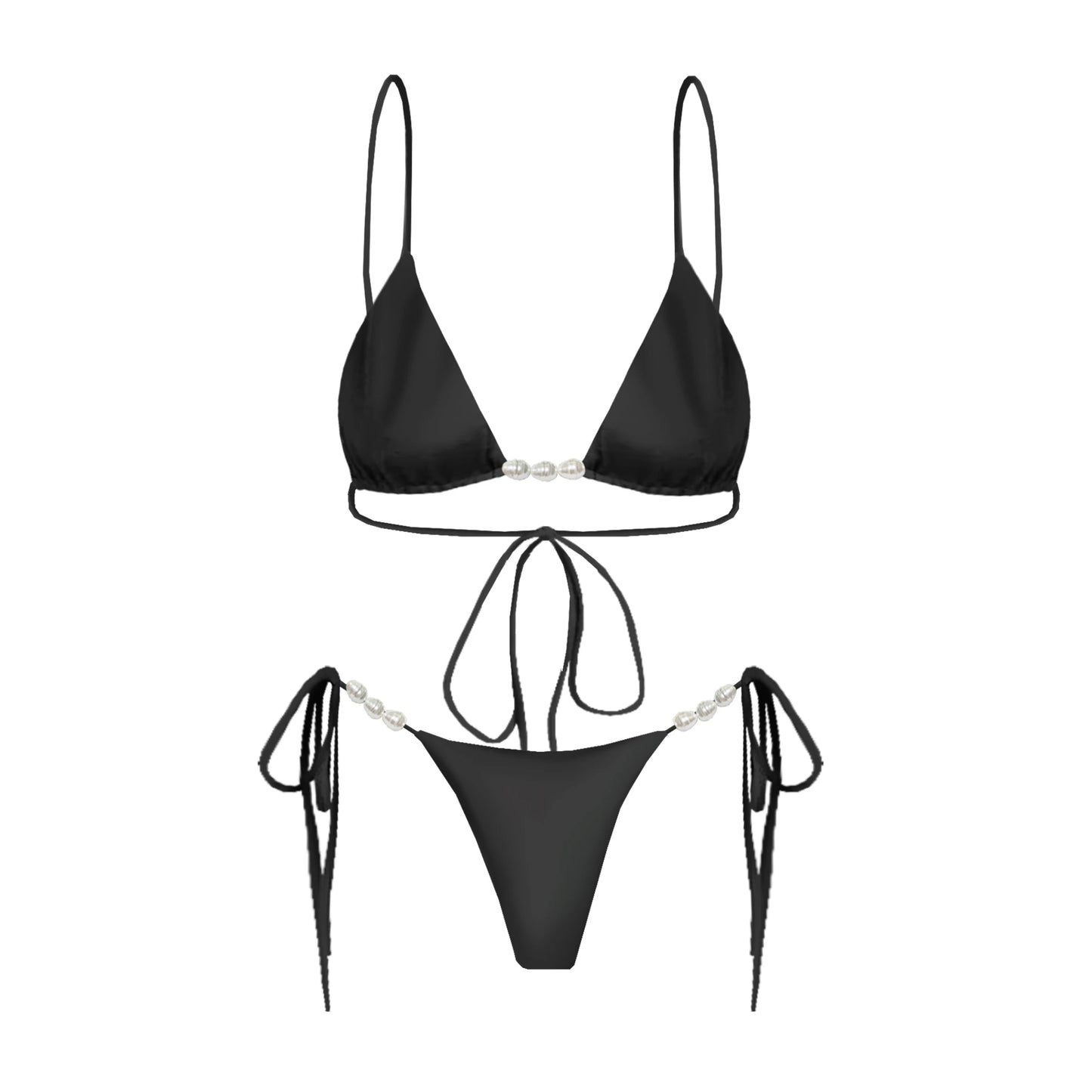 3Pcs Sexy Bikini Set With Cover Up Pearls White Swimsuit Women Halter Swimwear Female Off Shoulder Bathing suit Bikini Beachwear