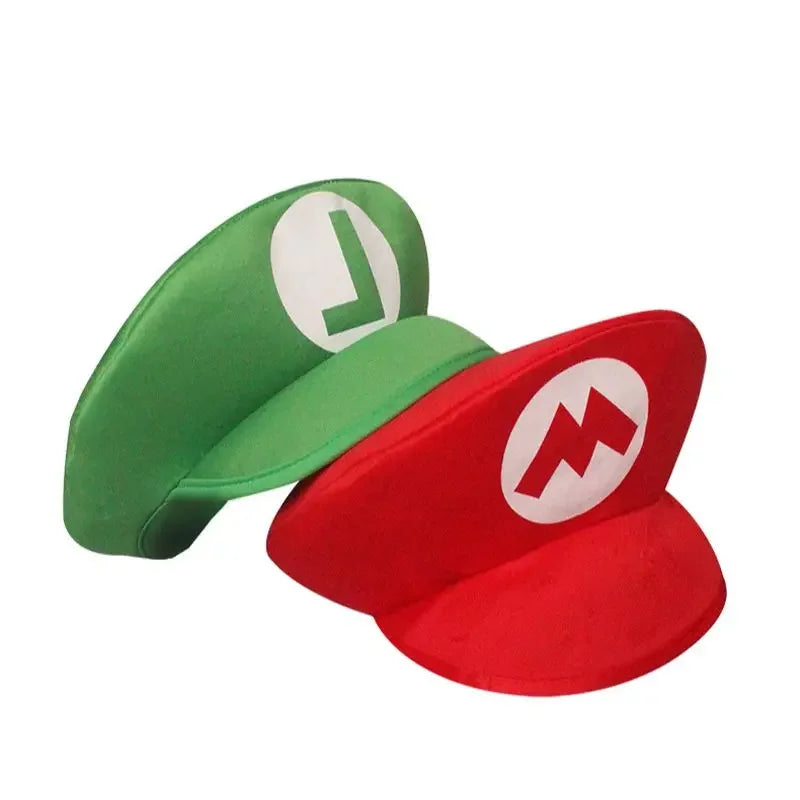 Adults Game Super Luigi Bors Cosplay Hats Funny Red Green Cap Halloween Party Costumes Accessories Xmas Masquerade Decor