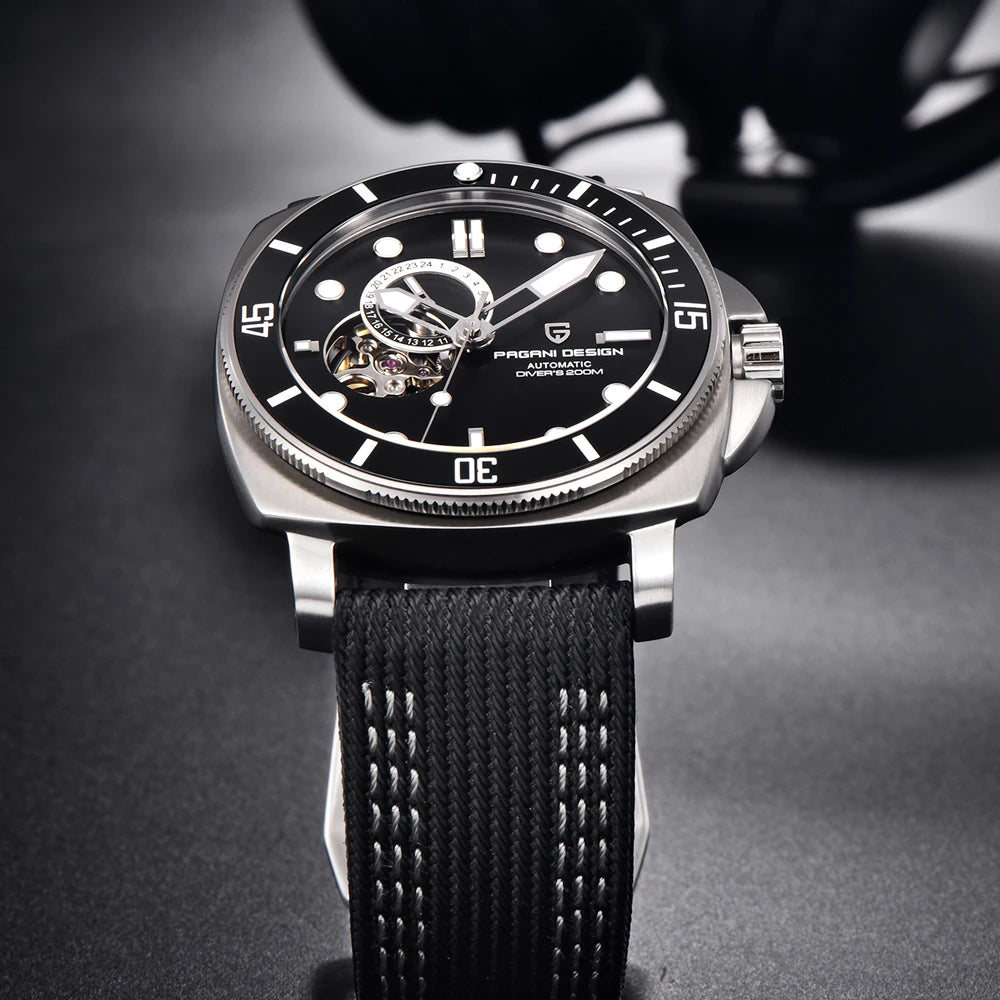 PAGANI DESIGN Mens Watches 2025 Luxury Tourbillon NH39 Mechanical Automatic Watch For Men Sports Ceramic Bezels Waterproof Clock