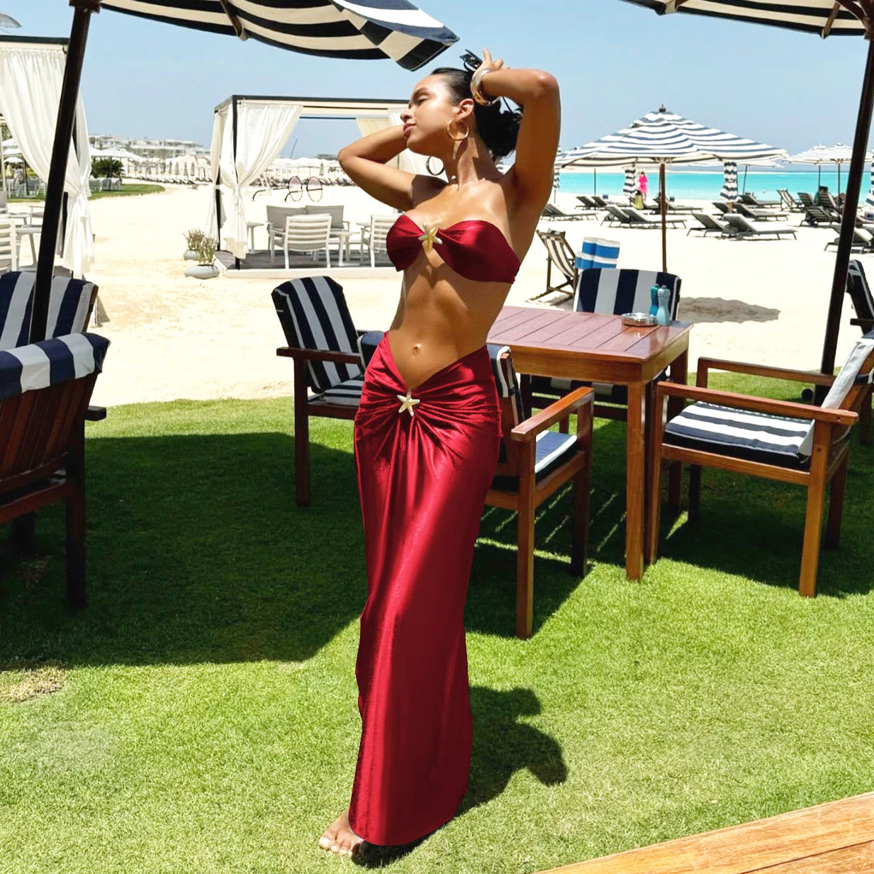 Star Bikinis With Cover Up Luxury Woman Swimsuit Sexy Swimwear Shiny Swim Suit Brazilian Biquini Bodysuit Bathing suit Beachwear
