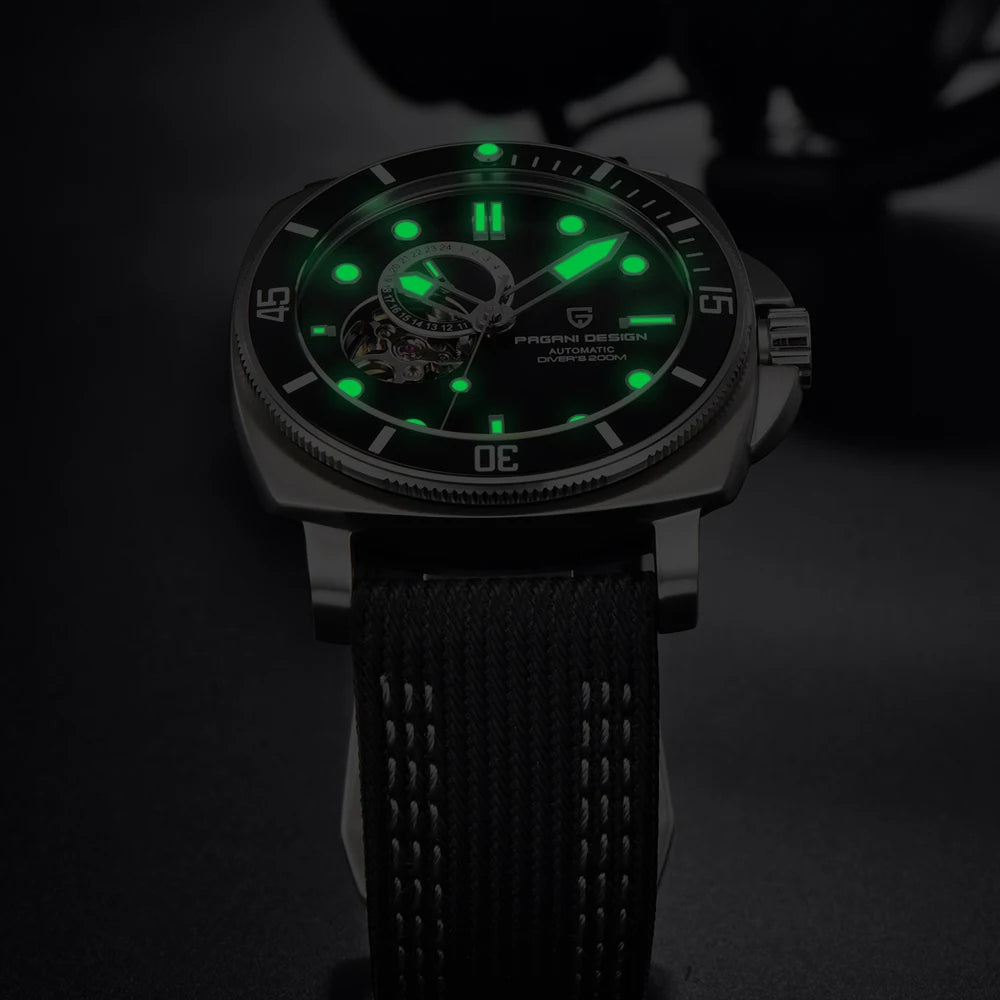 PAGANI DESIGN 2025 Mens Wathes Tourbillon Automatic Watch For Men Mechanical Wristwatch Ceramic Bezel Luminous 20Bar Waterproof