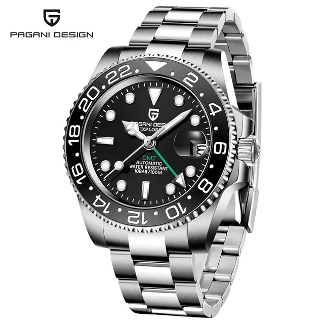 PAGANI DESIGN PD-1662 Luxury GMT Men Mechanical Wrist watch Sapphire Glass Stainless Steel 100M Waterproof Automatic Watches