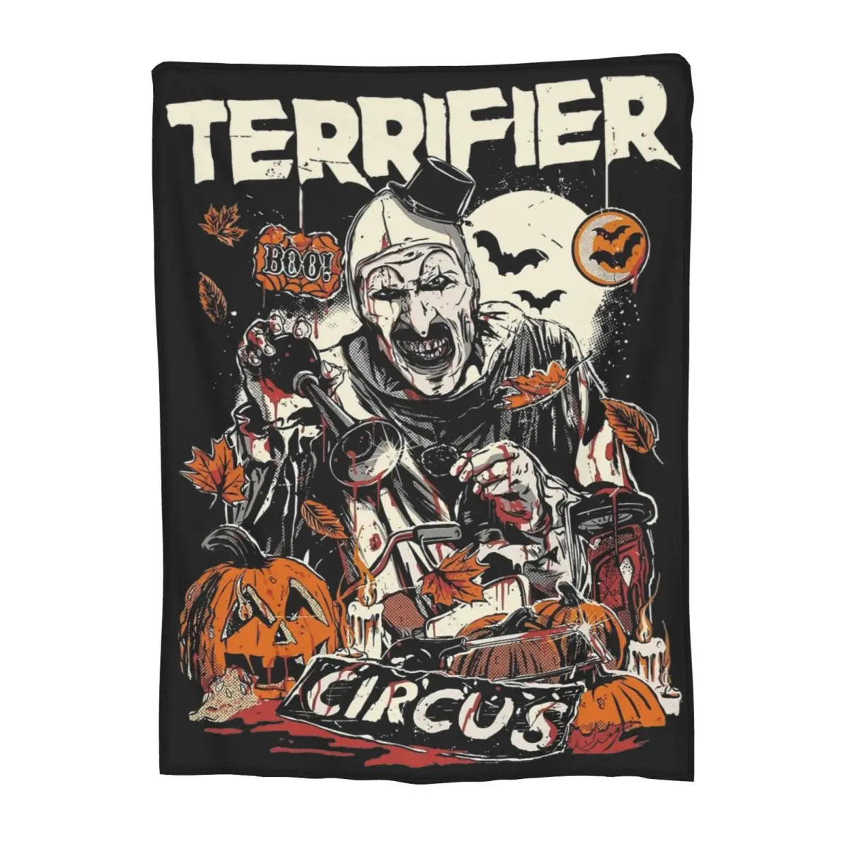 Terrifier 3 Christmas Blanket Velvet Spring/Autumn Halloween Clown Portable Thin Throw Blanket for Sofa Travel Bedspreads