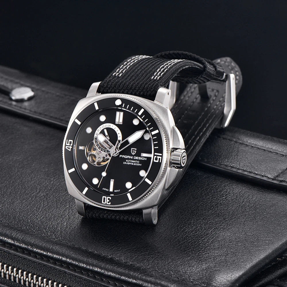 PAGANI DESIGN Mens Watches 2025 Luxury Tourbillon NH39 Mechanical Automatic Watch For Men Sports Ceramic Bezels Waterproof Clock