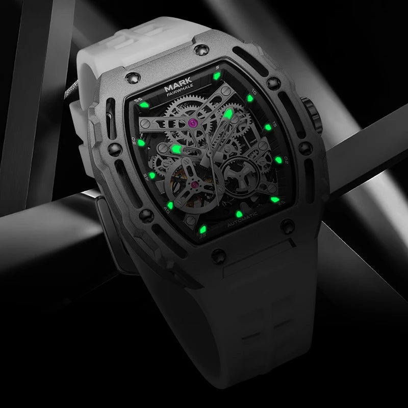 Mark Fairwhale 2025 New Mens Mechanical Watches Men Automatic Wristwatch for Tourbillon Skeleton Design Waterproof Fashion Watch