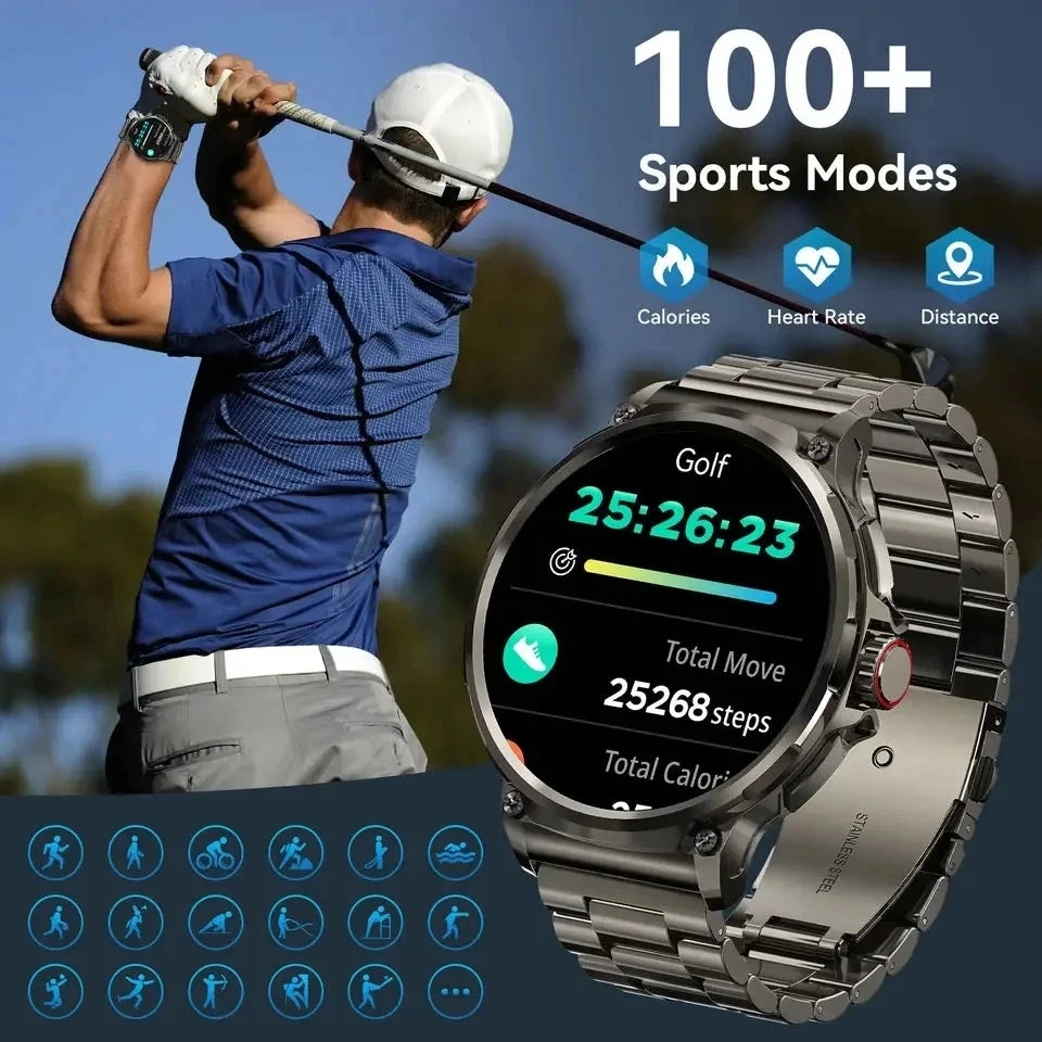 2025 New For Huawei Xiaomi Men GPS Track Smart Watch 1.85 Inch Ultra HD AMOLED Screen 710 Mah Battery Bluetooth Call Smartwatch