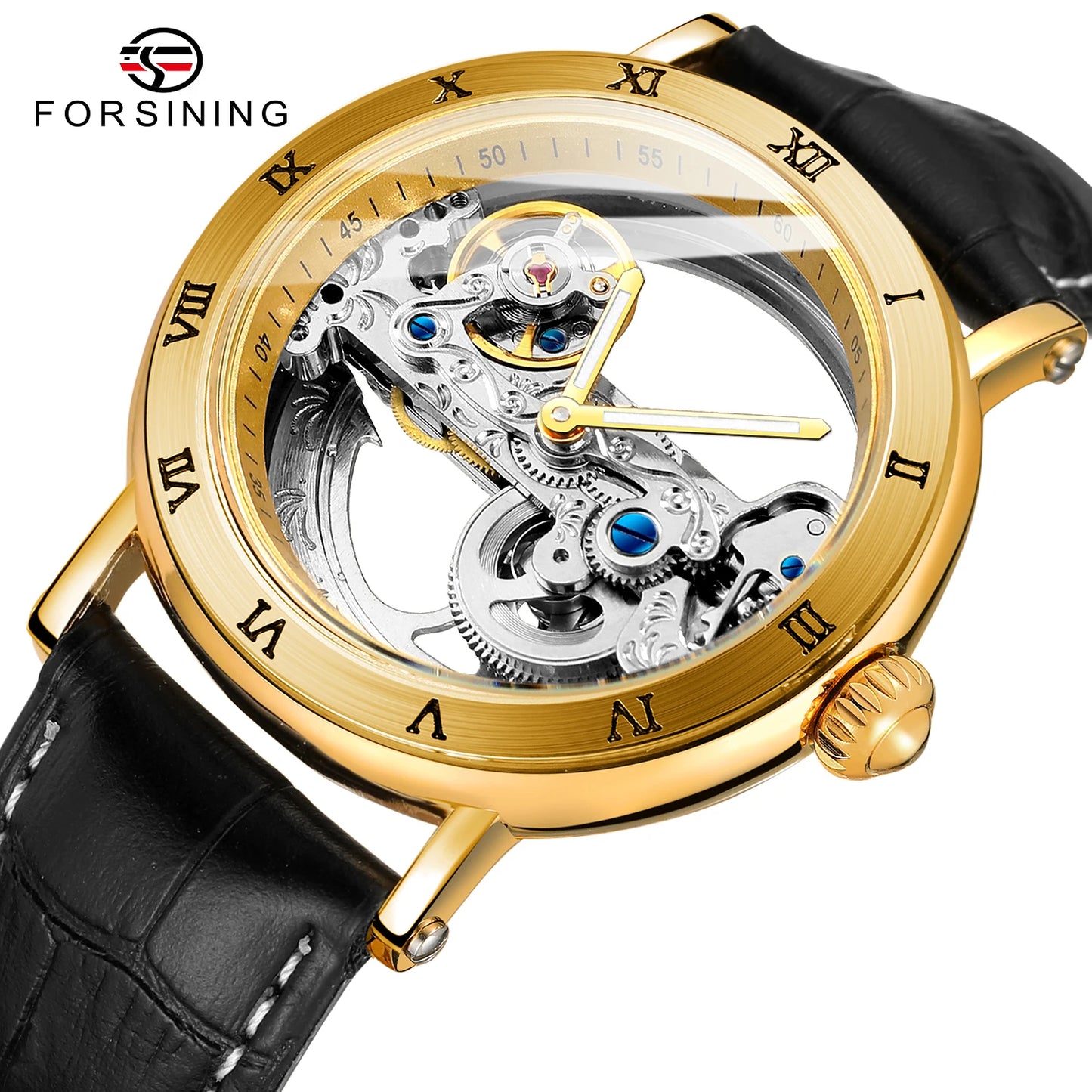 2025 Original Luxury Steel Skeleton Tourbillon Automatic Watches Men Leather Mechanical Waterproof Luminous Elegant Wrist Clock
