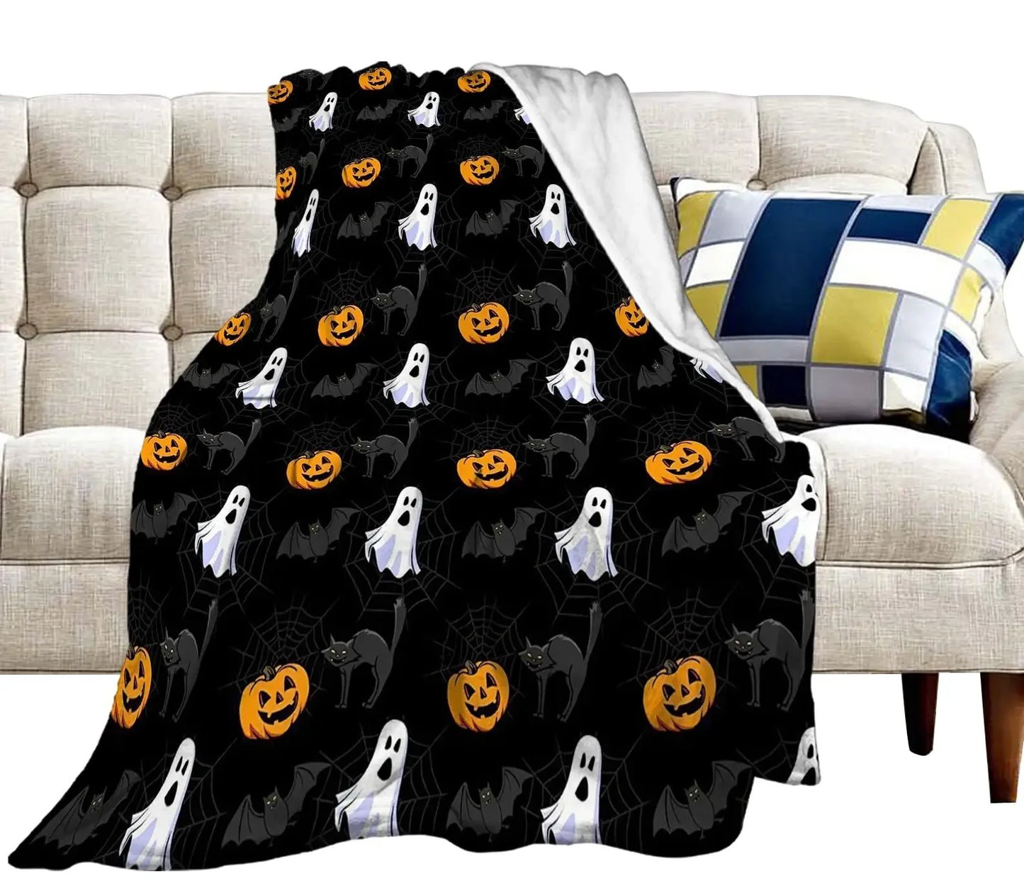 Halloween Witchy Witch Blanket Flannel Throw Blanket Lightweight Soft Cozy Sofa Bed Blanket for Men Women Teens Halloween Gifts