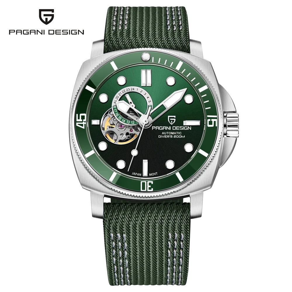 PAGANI DESIGN 2025 Mens Wathes Tourbillon Automatic Watch For Men Mechanical Wristwatch Ceramic Bezel Luminous 20Bar Waterproof