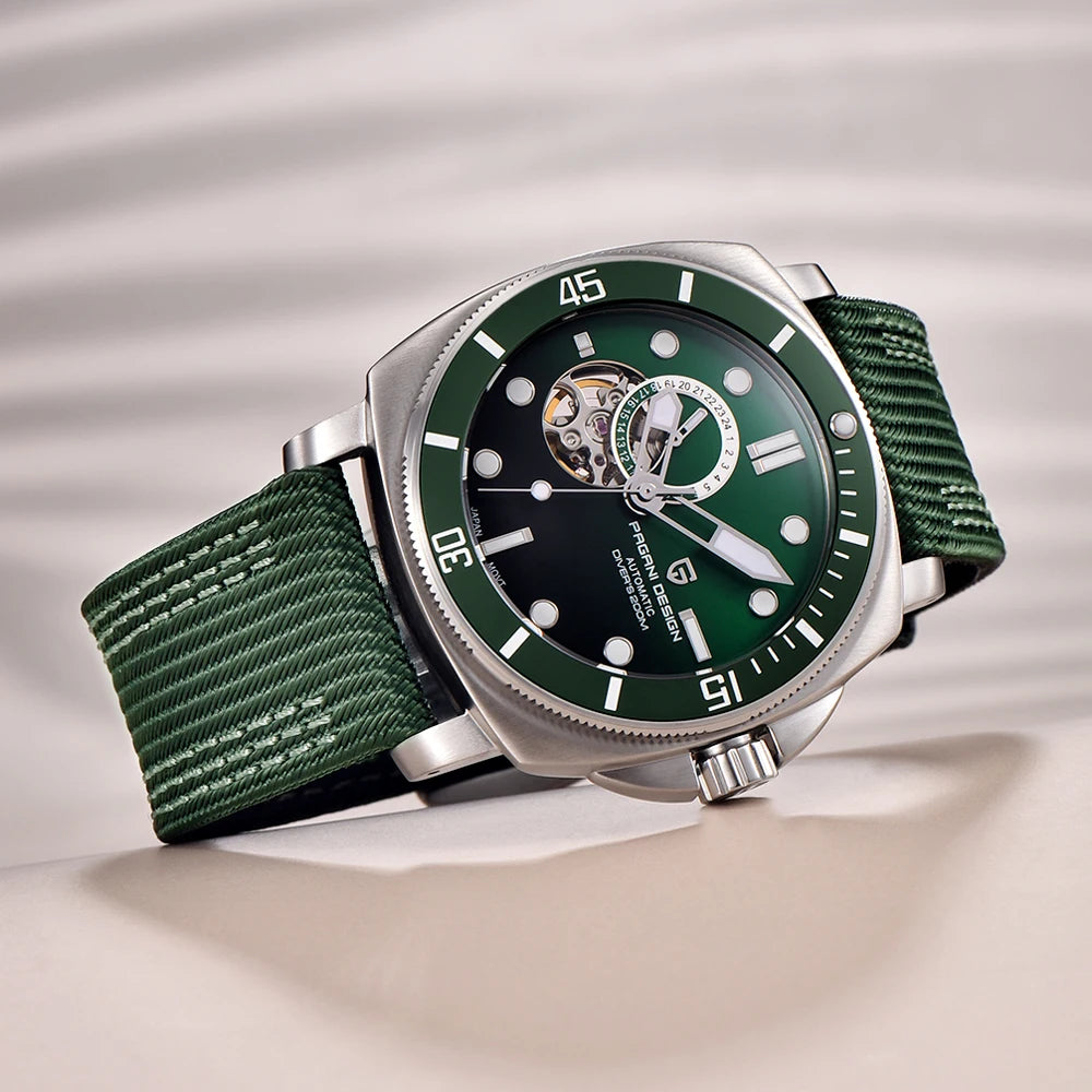 PAGANI DESIGN 2025 Mens Wathes Tourbillon Automatic Watch For Men Mechanical Wristwatch Ceramic Bezel Luminous 20Bar Waterproof